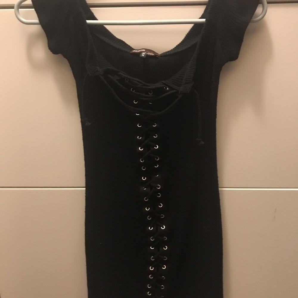 Black over the shoulder dress